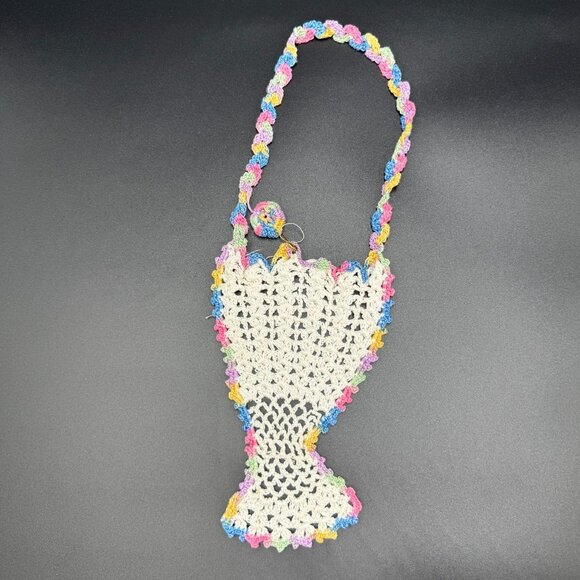 Vtg Crochet Doilies & Decor Floral Spring Basket Cottagecore Farm Table 5pc Set - Picture 5 of 16